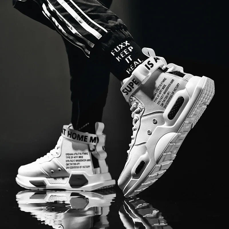 OLOMM™ Ignite Series – Baskets Homme en Cuir Imperméable | Chaussures de Sport Respirantes Rehaussantes