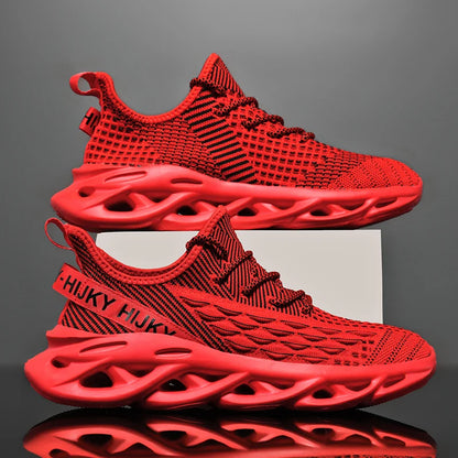Men’s Breathable Flyknit Sneakers – Casual Trainers, Lightweight Walking Shoes