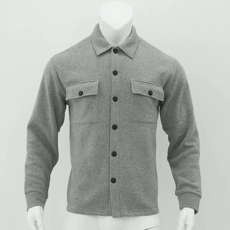 Loom & Soul Men’s Winter Fleece Lapel Jacket – Slim Fit Single-Breasted Coat