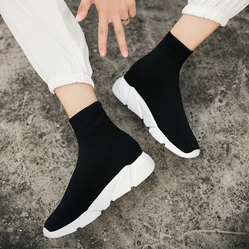 Chaussures de course montantes – Baskets unisexe à enfiler | Baskets réfléchissantes, respirantes et légères pour hommes et femmes