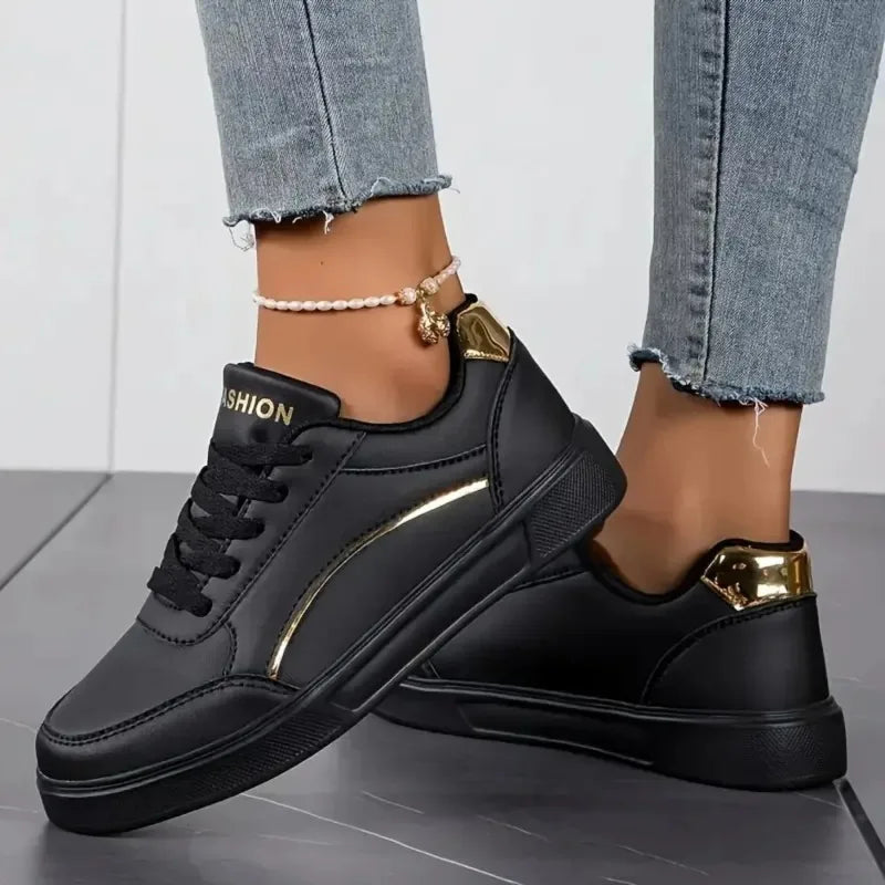 Zapatillas deportivas MAEDEF™ impermeables de PU para mujer – Zapatos ligeros con cordones para caminar