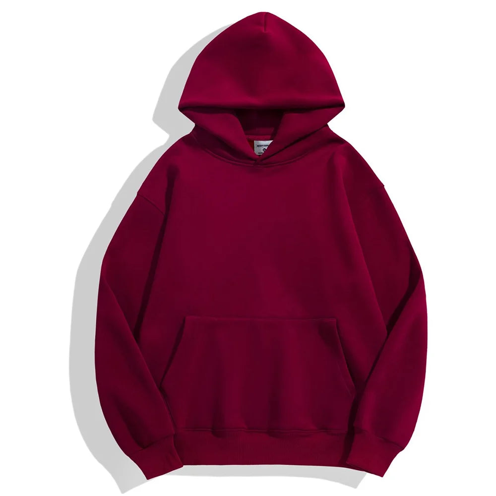 Sweat à capuche épais en molleton pour homme – Coton épais à enfiler, décontracté, style streetwear