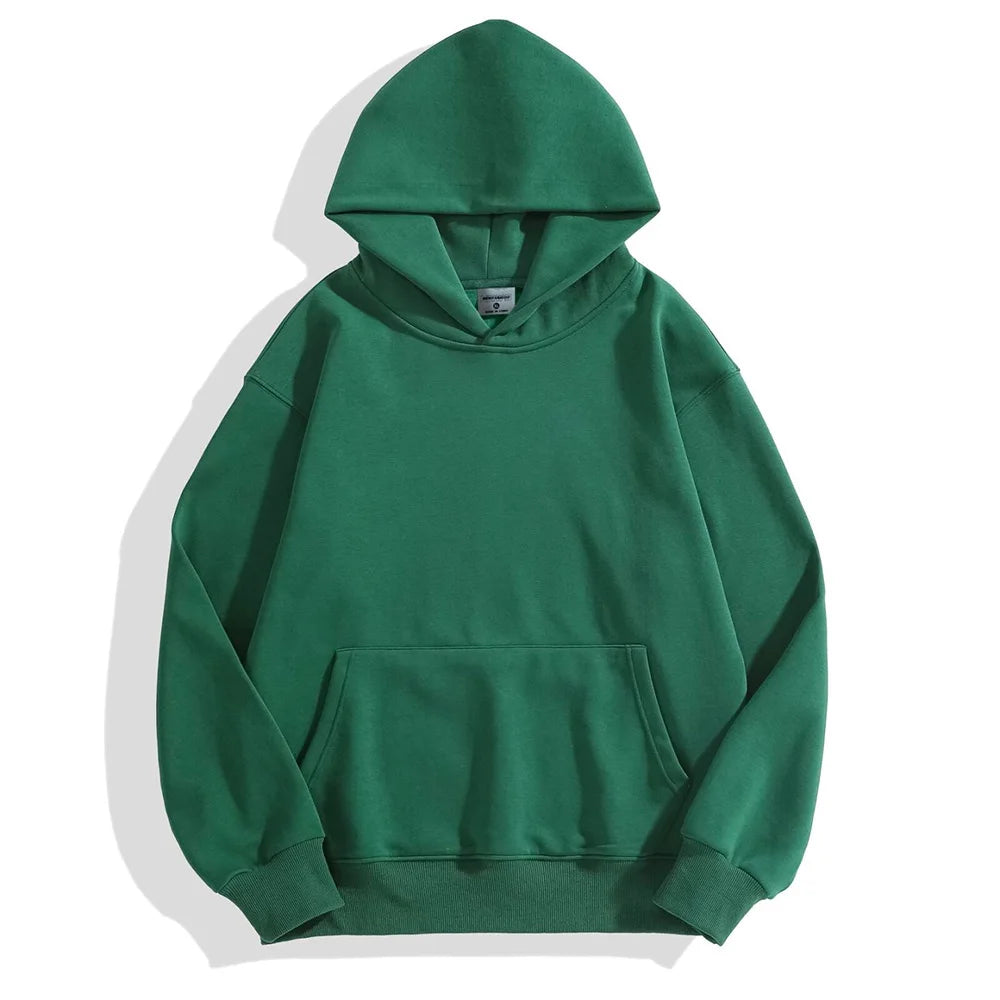 Sweat à capuche épais en molleton pour homme – Coton épais à enfiler, décontracté, style streetwear