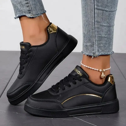 Zapatillas deportivas MAEDEF™ impermeables de PU para mujer – Zapatos ligeros con cordones para caminar