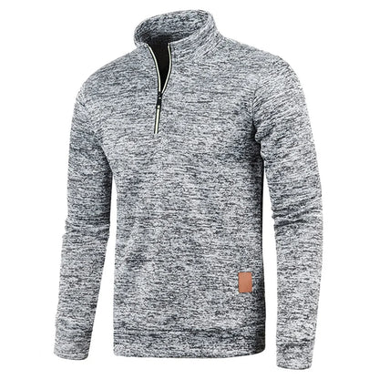 WHWR Men’s Long Turtleneck Zip Pullover Hoodie – Casual Spring & Autumn Sweatshirt
