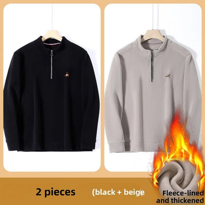 Pull zippé à col montant pour homme – Sweat-shirt en polaire décontracté automne 2025