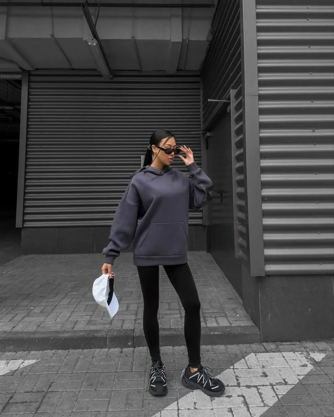 Sweat-shirt à capuche décontracté imprimé pour femme – Coupe ample automne-hiver