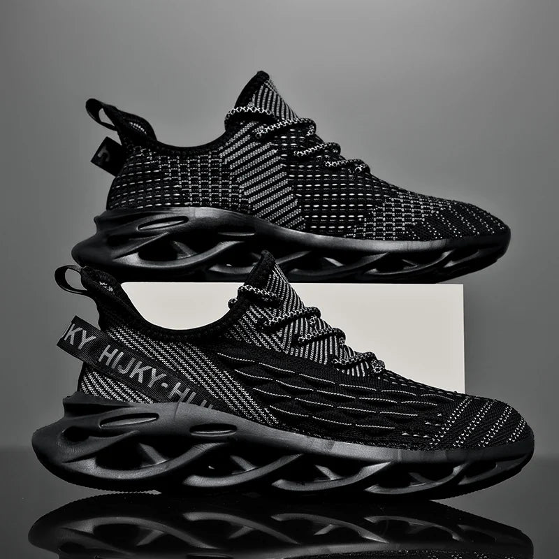 Men’s Breathable Flyknit Sneakers – Casual Trainers, Lightweight Walking Shoes