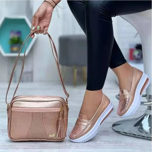 YEAE™ Women’s Slip-On Platform Loafers – Lightweight Casual Wedge Sneakers