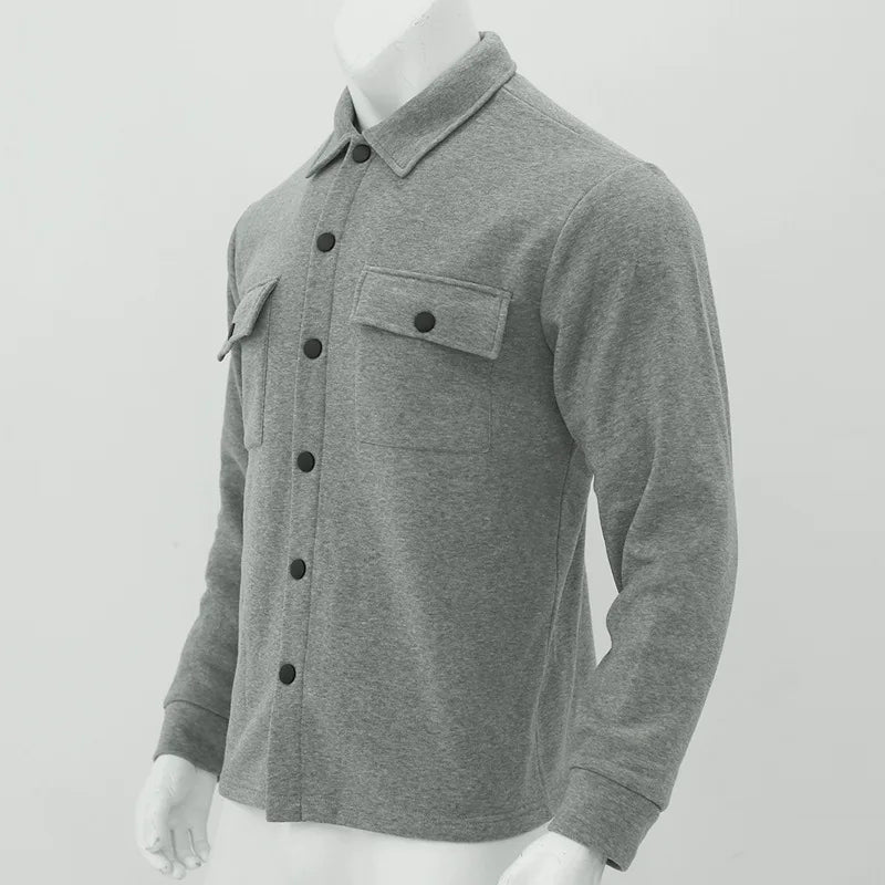 Loom & Soul Men’s Winter Fleece Lapel Jacket – Slim Fit Single-Breasted Coat