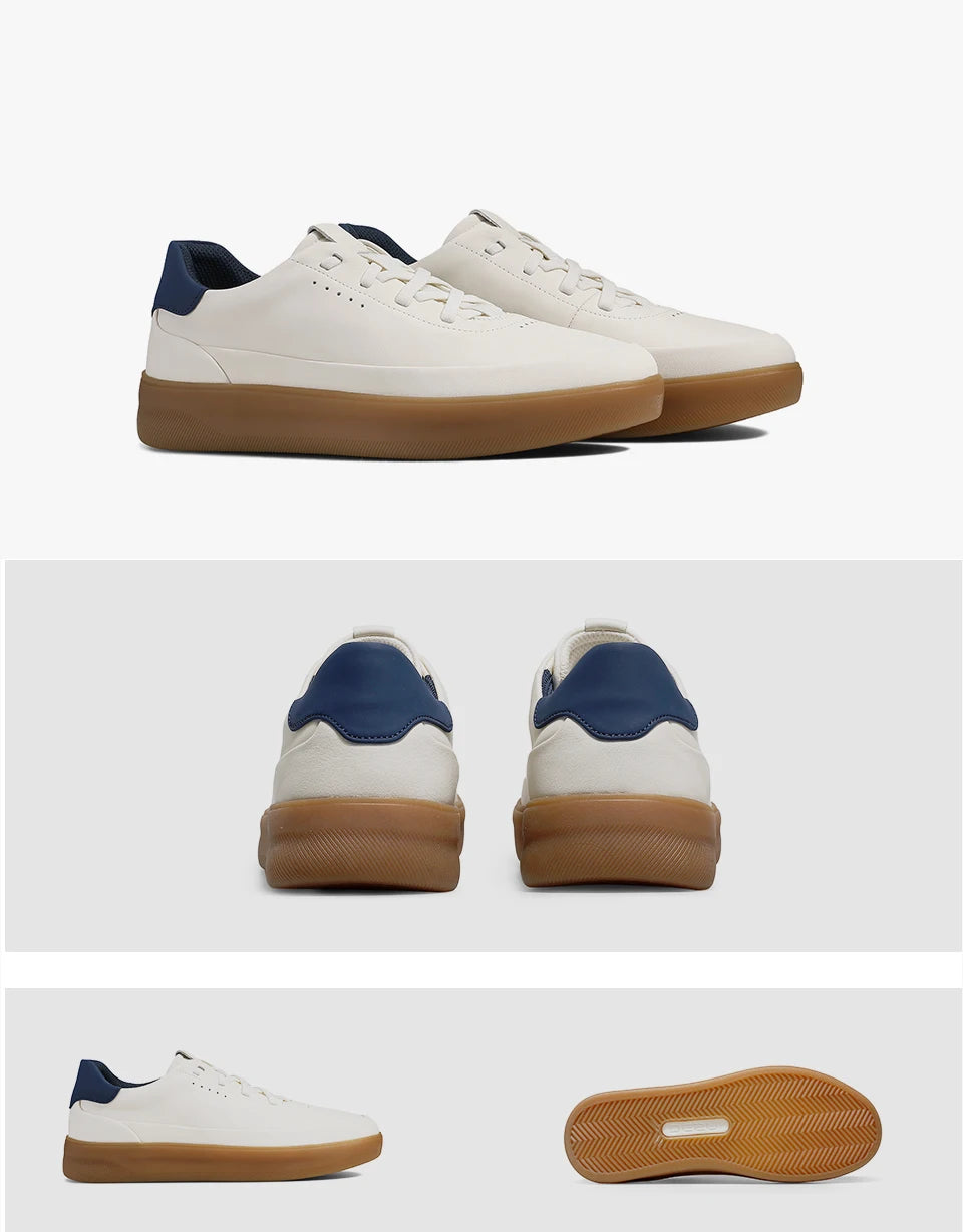 Desai™ DS3097 Men’s Leather Casual Shoes – Lightweight Breathable Soft Sole Sneakers