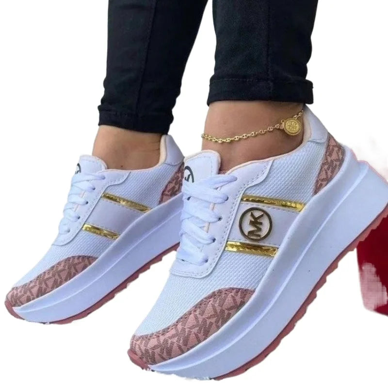 Loom & Soul Women’s Color Block Sneakers – Lightweight Vulcanized Casual Shoes