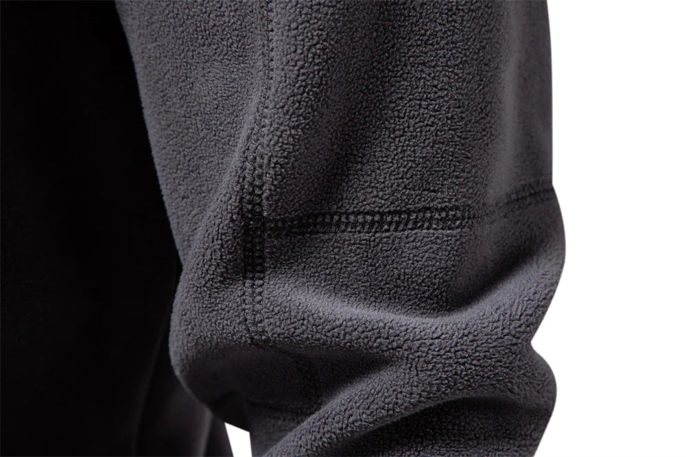 AIOPESON Men’s Thick Fleece Pullover – Turn-Down Collar Winter Sweatshirt