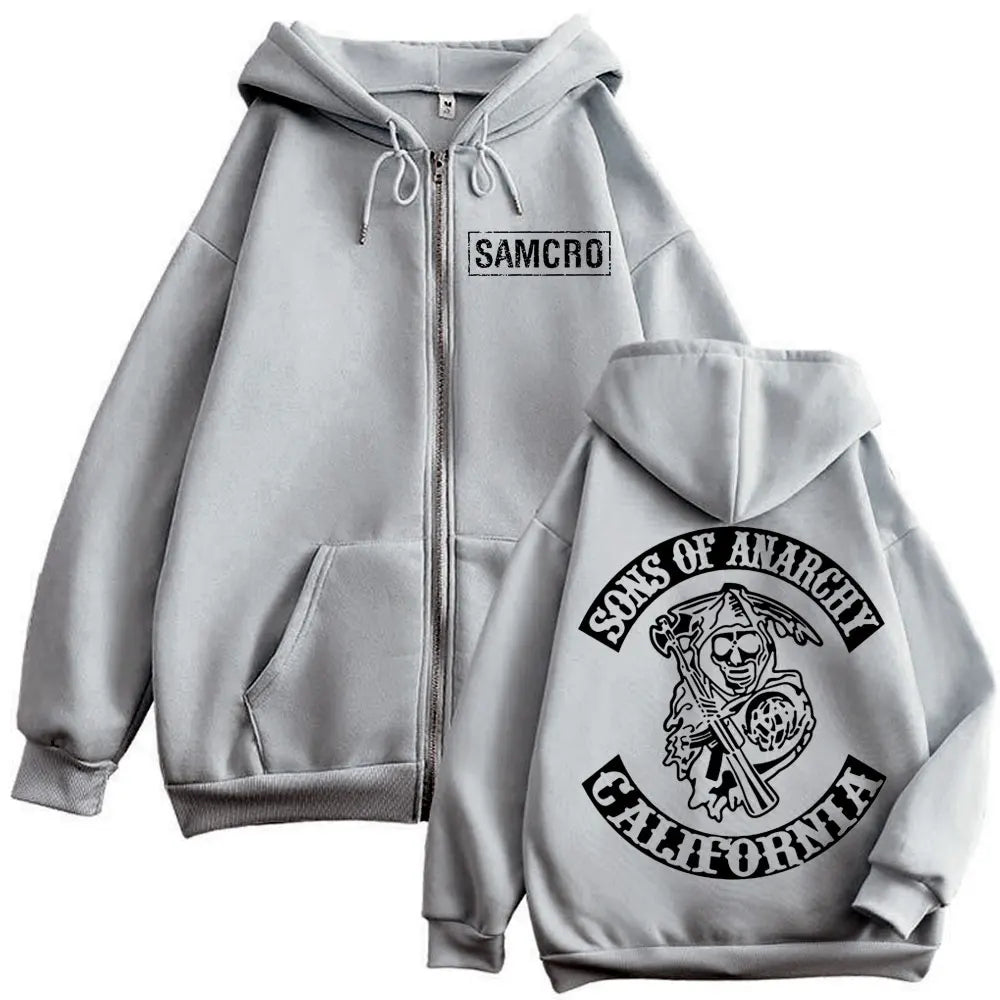 Anime Graphic Zip Hoodie – Oversized Fleece Streetwear for Men & Women