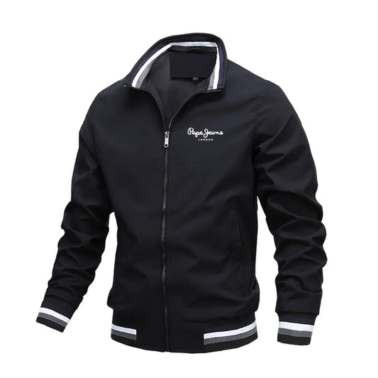 Loom & Soul Men’s Waterproof Bomber Jacket – Stand Collar Windbreaker Coat