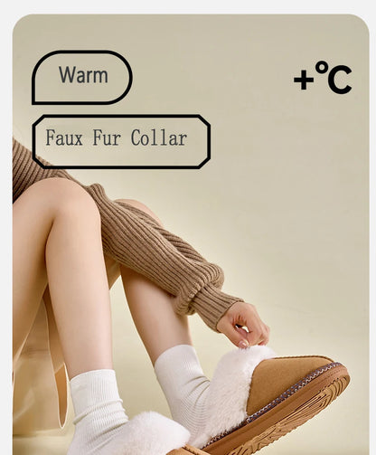 Chaussons d'hiver douillets Smile Popcorn™ – Claquettes d'intérieur chaudes en fausse fourrure pour femmes