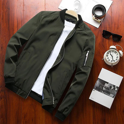 Loom & Soul Men’s Slim Fit Bomber Jacket – Lightweight Windbreaker Baseball Coat