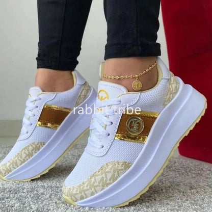 Loom & Soul Women’s Color Block Sneakers – Lightweight Vulcanized Casual Shoes