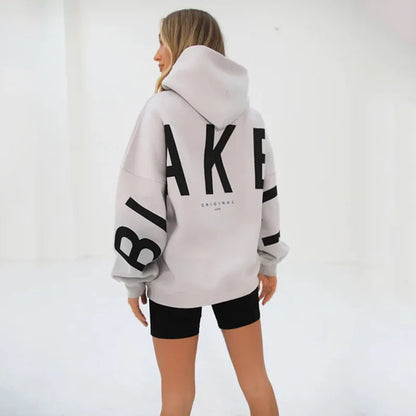 Sweat-shirt à capuche décontracté imprimé pour femme – Coupe ample automne-hiver