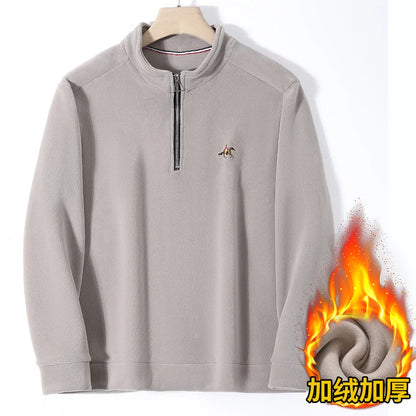 Pull zippé à col montant pour homme – Sweat-shirt en polaire décontracté automne 2025
