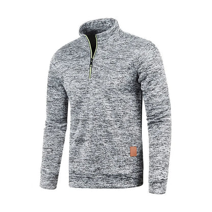 WHWR Men’s Long Turtleneck Zip Pullover Hoodie – Casual Spring & Autumn Sweatshirt