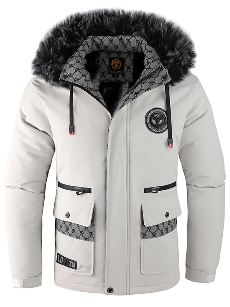Loom & Soul Men’s Hooded Cotton Jacket – Warm Windproof Winter Padded Coat