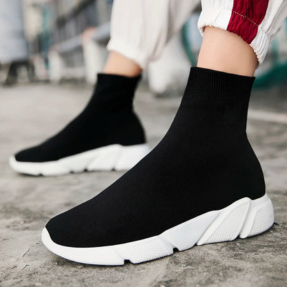 Chaussures de course montantes – Baskets unisexe à enfiler | Baskets réfléchissantes, respirantes et légères pour hommes et femmes