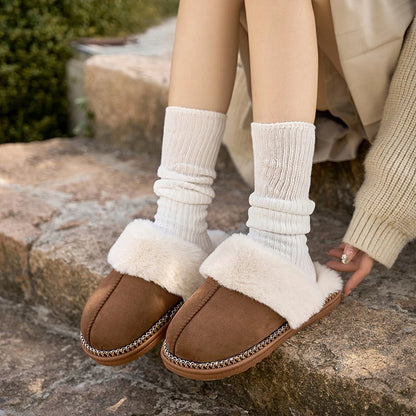 Chaussons d'hiver douillets Smile Popcorn™ – Claquettes d'intérieur chaudes en fausse fourrure pour femmes