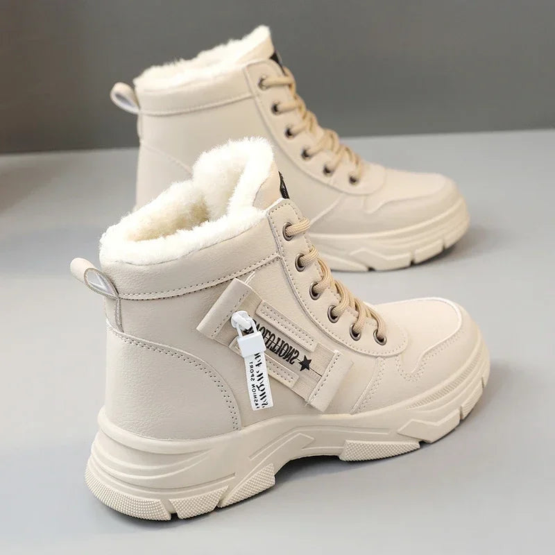 Loom & Soul Designer Women’s Plush Sneakers – Warm Winter High-Top Shoes