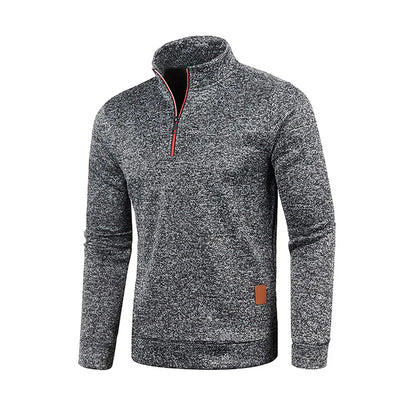 WHWR Men’s Long Turtleneck Zip Pullover Hoodie – Casual Spring & Autumn Sweatshirt