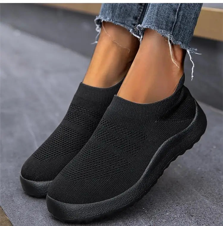 ZJEGA™ 2024 Baskets de course respirantes à enfiler pour femmes – Chaussures de sport légères à ajustement chaussette