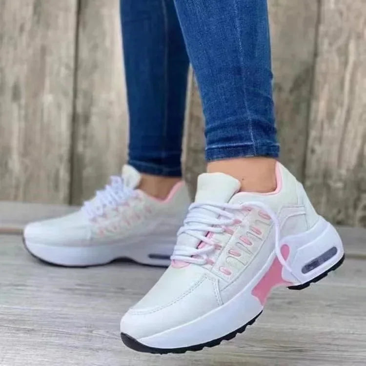 RanLinli™ Mixed-Color Canvas Sneakers – Lace-Up Casual Flats for Women
