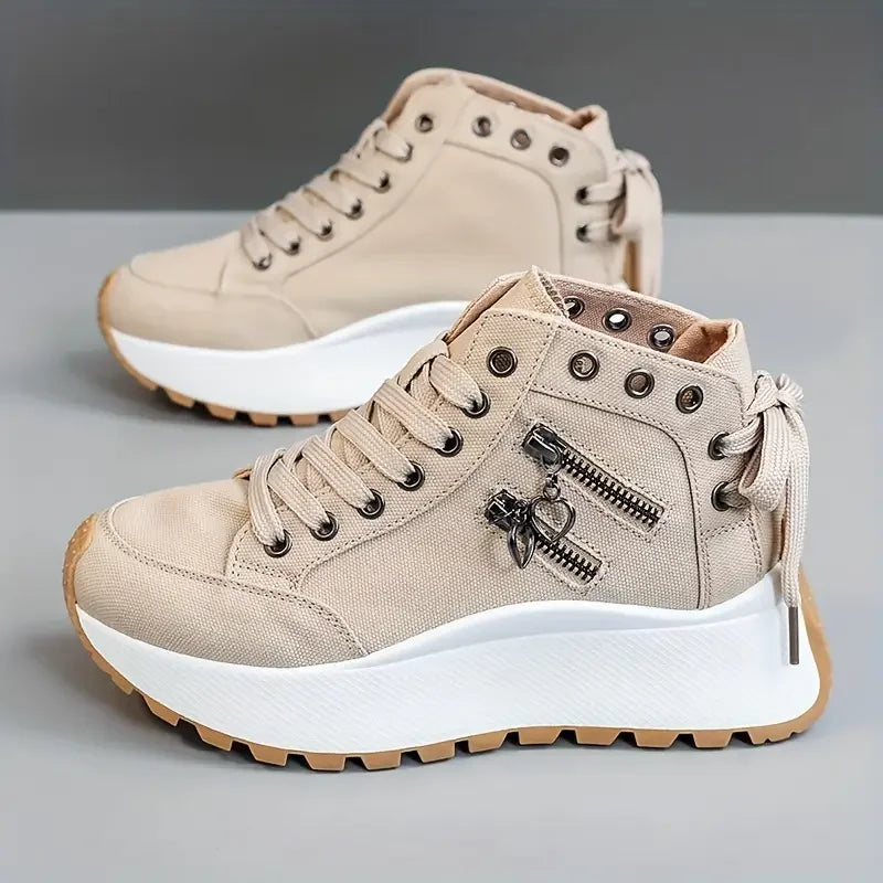 Chaussures décontractées à enfiler pour femme – Baskets confortables légères en PU