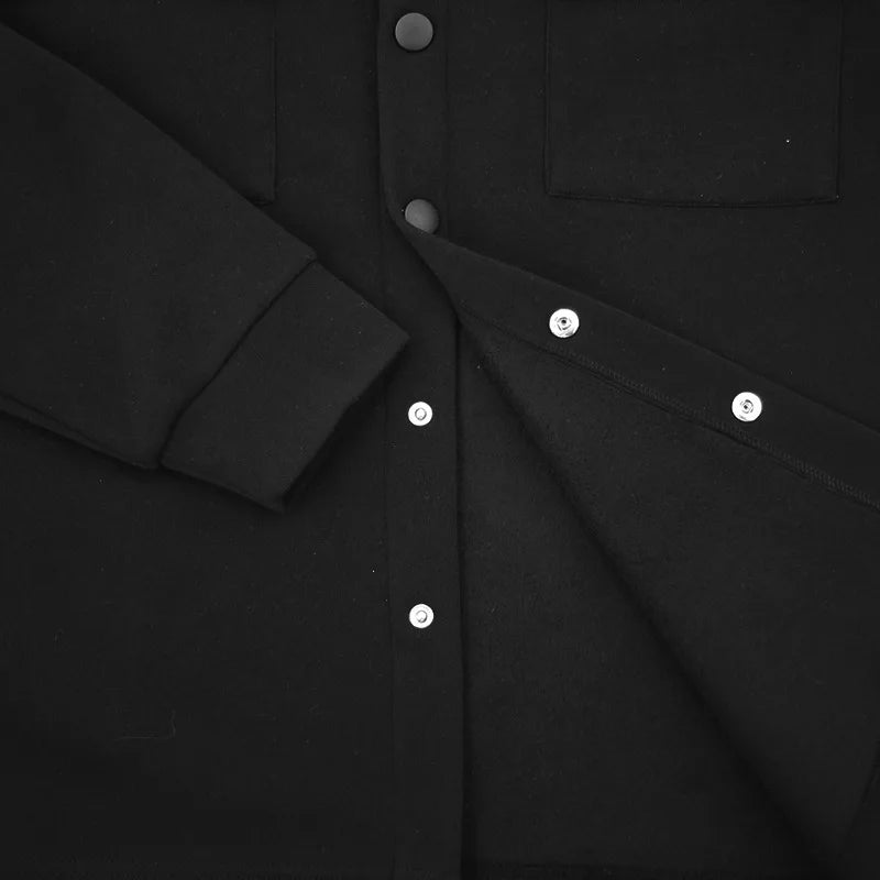 Loom & Soul Men’s Winter Fleece Lapel Jacket – Slim Fit Single-Breasted Coat
