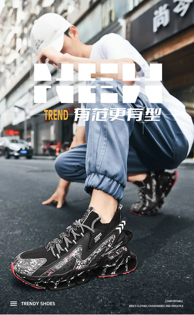 Men’s Breathable Flyknit Sneakers – Casual Trainers, Lightweight Walking Shoes
