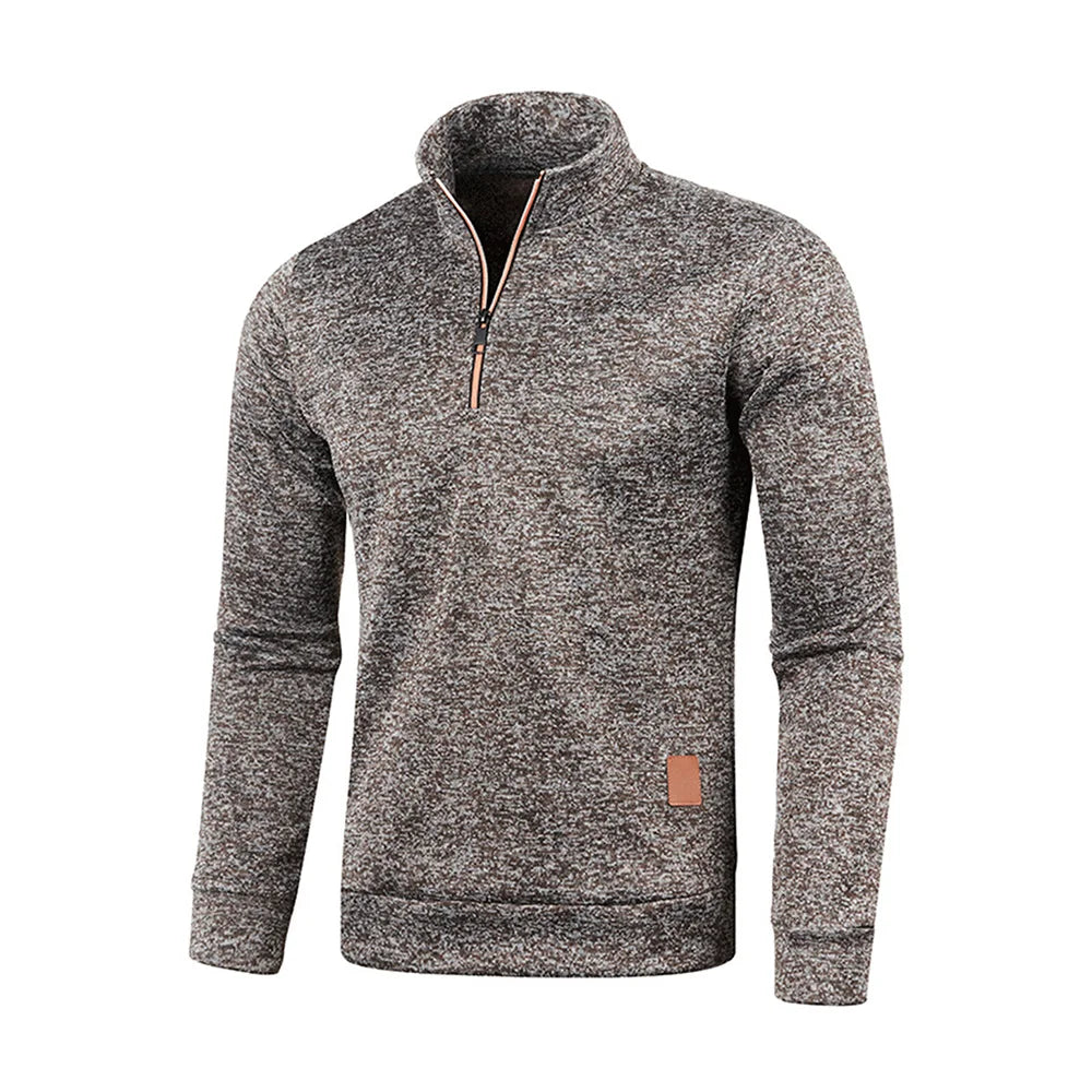 WHWR Men’s Long Turtleneck Zip Pullover Hoodie – Casual Spring & Autumn Sweatshirt