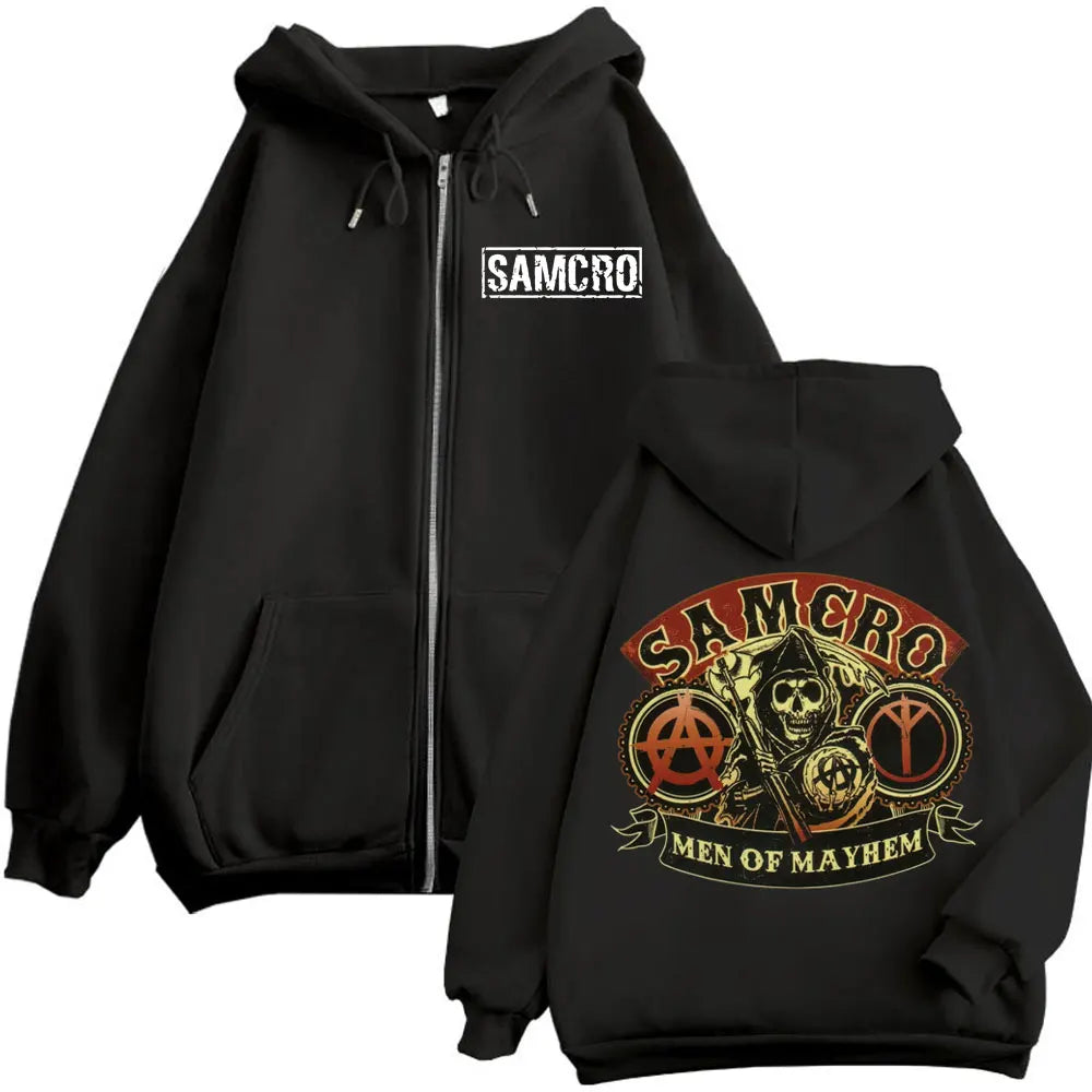 Anime Graphic Zip Hoodie – Oversized Fleece Streetwear for Men & Women