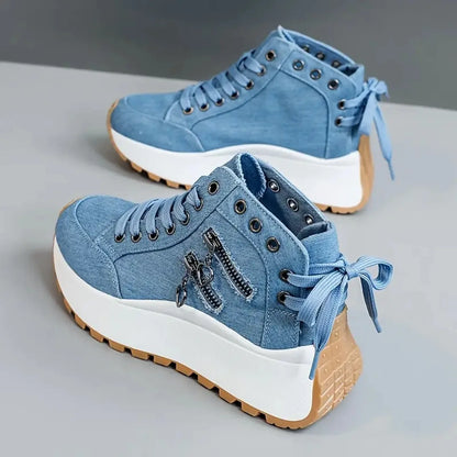 Chaussures décontractées à enfiler pour femme – Baskets confortables légères en PU