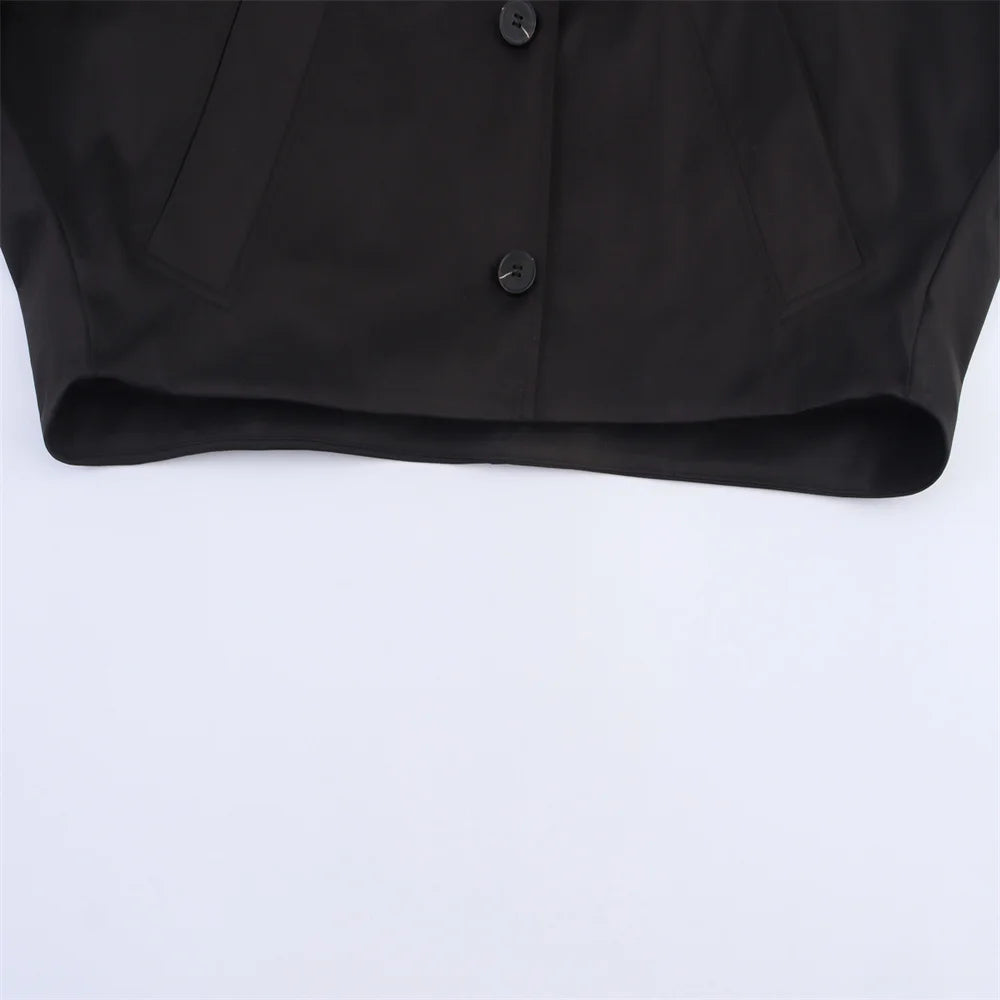 Veste à revers et capuche EleganceEase™ – Style automnal intemporel, confiance sans effort