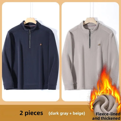 Pull zippé à col montant pour homme – Sweat-shirt en polaire décontracté automne 2025
