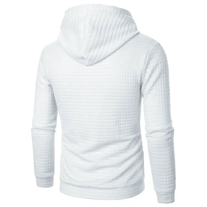Men’s Solid Color Casual Hoodie – Lightweight Fleece Pullover for Everyday Wear