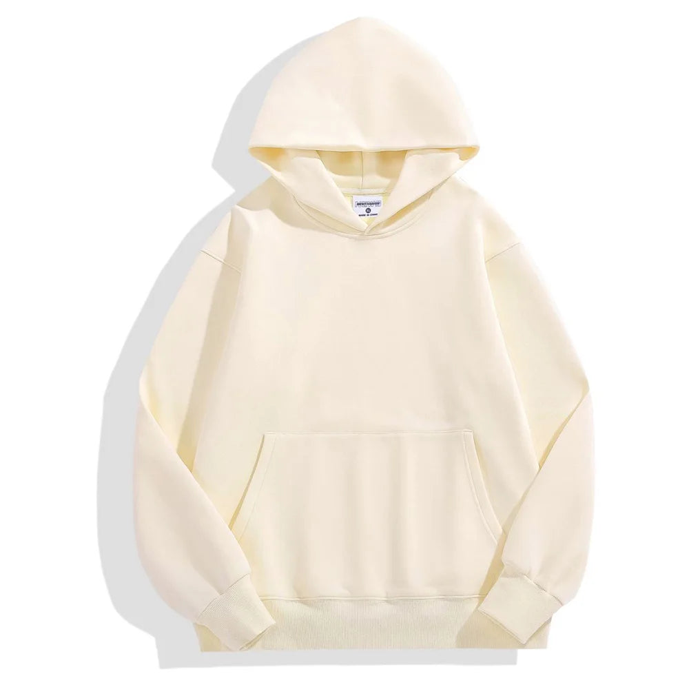 Sweat à capuche épais en molleton pour homme – Coton épais à enfiler, décontracté, style streetwear