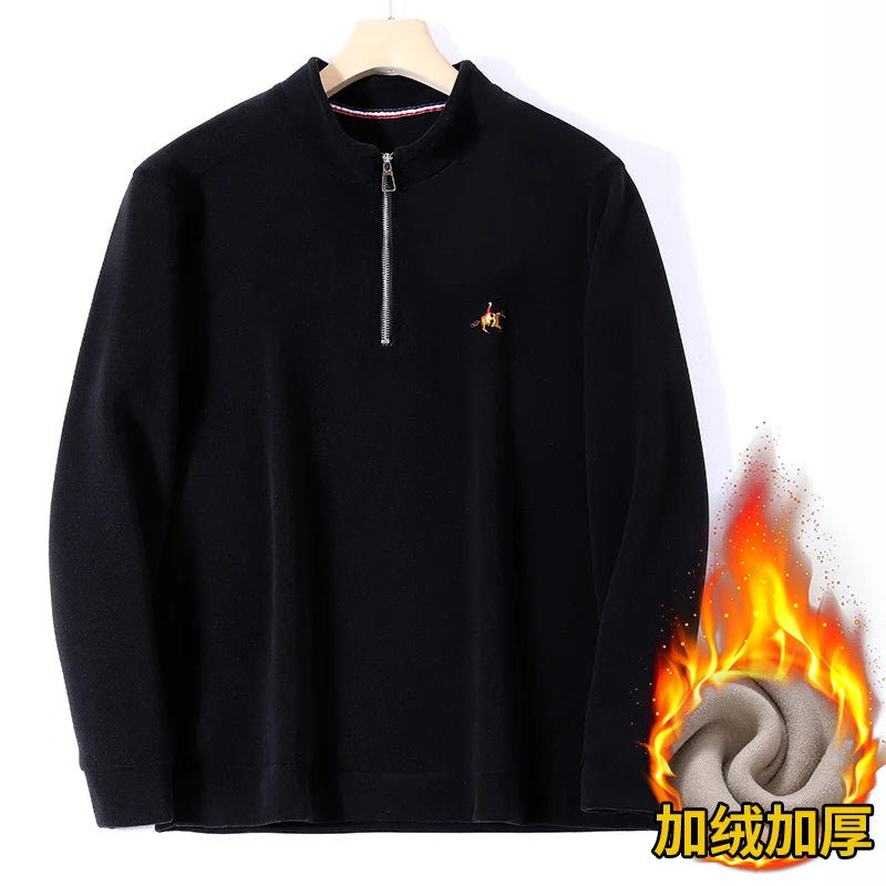 Pull zippé à col montant pour homme – Sweat-shirt en polaire décontracté automne 2025