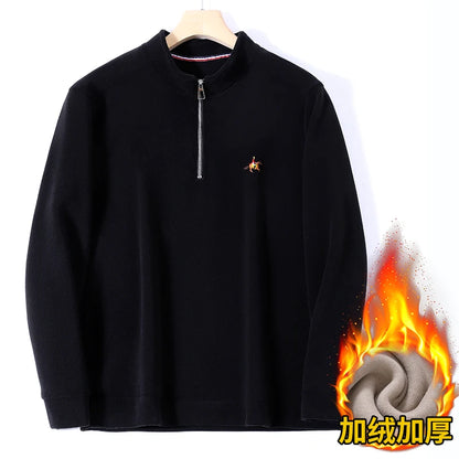 Pull zippé à col montant pour homme – Sweat-shirt en polaire décontracté automne 2025