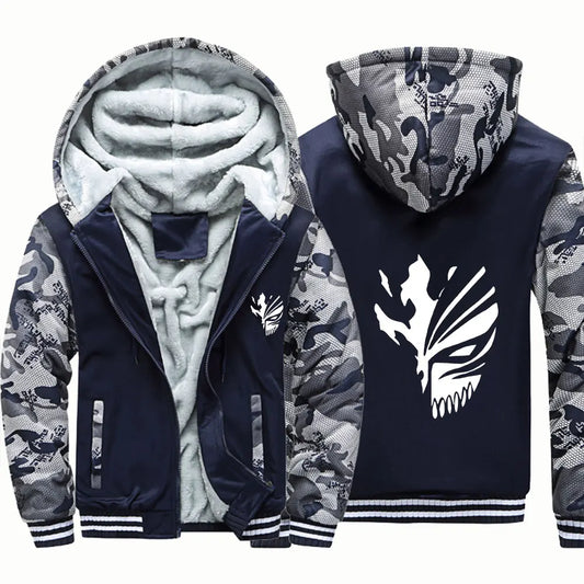 Loom & Soul Men’s Bleach Anime Fleece Hoodie – Warm Zip-Up Winter Street Jacket