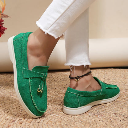 Mocassins en coton à enfiler pour femmes – Ballerines légères et décontractées pour le quotidien