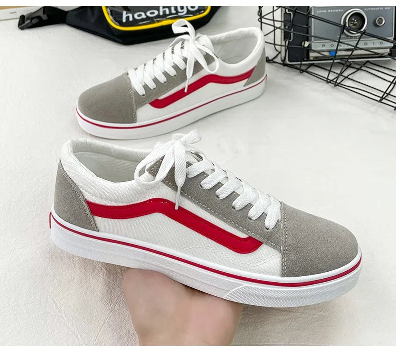 Baskets en toile à carreaux pour homme – Chaussures décontractées légères à lacets