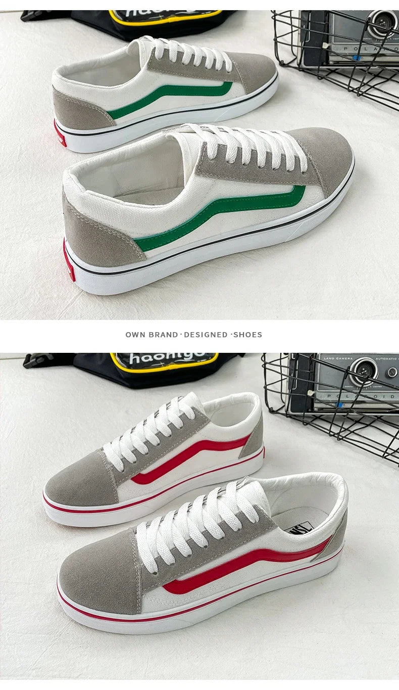 Baskets en toile à carreaux pour homme – Chaussures décontractées légères à lacets