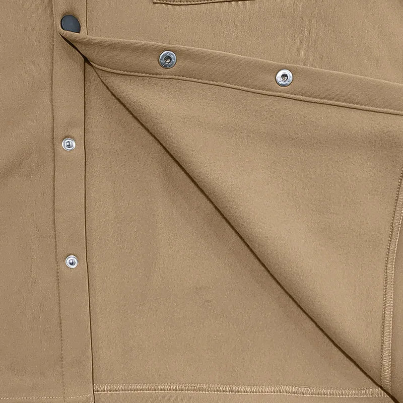 Loom & Soul Men’s Winter Fleece Lapel Jacket – Slim Fit Single-Breasted Coat