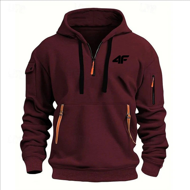 Sweat à capuche épais d'hiver pour homme – Coupe ample, imprimé, streetwear sportif